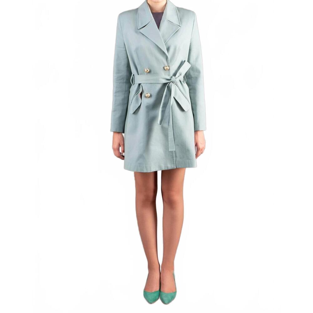 NEW TAVROVSKA double breasted duster coat in mint blue